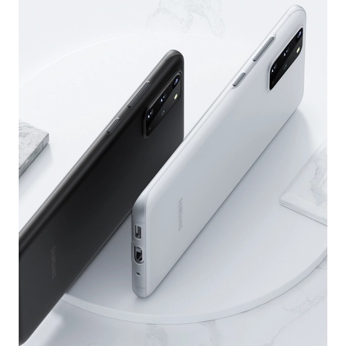 Samsung Galaxy S20 Plus Kılıf Mat Şeffaf Esnek Kaliteli Ultra İnce PP Silikon - Beyaz