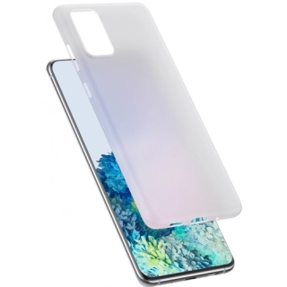 Samsung Galaxy S20 Plus Kılıf Mat Şeffaf Esnek Kaliteli Ultra İnce PP Silikon  - Beyaz
