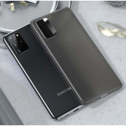 Samsung Galaxy S20 Plus Kılıf Mat Şeffaf Esnek Kaliteli Ultra İnce PP Silikon - Siyah