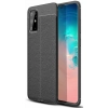 Samsung Galaxy S20 Plus Kılıf Deri Görünümlü Lüks Parmak İzi Bırakmaz Niss Silikon Kapak - Siyah