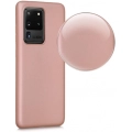 Samsung Galaxy S20 Ultra Kılıf İnce Soft Mat Renkli Esnek Silikon Kapak - Rose Gold