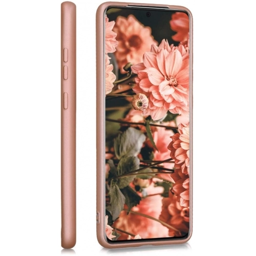 Samsung Galaxy S20 Ultra Kılıf İnce Soft Mat Renkli Esnek Silikon Kapak - Rose Gold