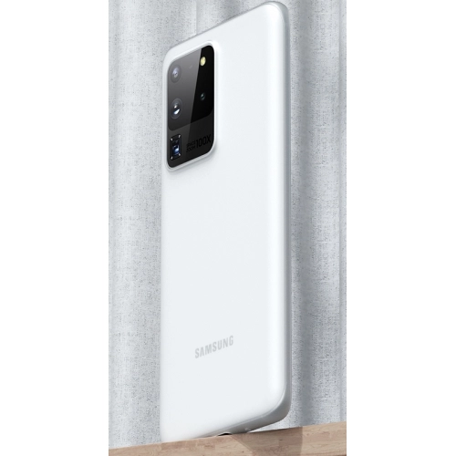 Samsung Galaxy S20 Ultra Kılıf Mat Şeffaf Esnek Kaliteli Ultra İnce PP Silikon - Beyaz