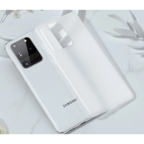 Samsung Galaxy S20 Ultra Kılıf Mat Şeffaf Esnek Kaliteli Ultra İnce PP Silikon - Beyaz