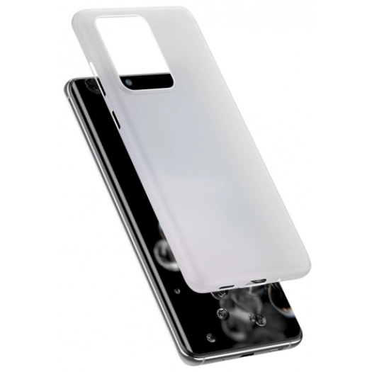 Samsung Galaxy S20 Ultra Kılıf Mat Şeffaf Esnek Kaliteli Ultra İnce PP Silikon  - Beyaz