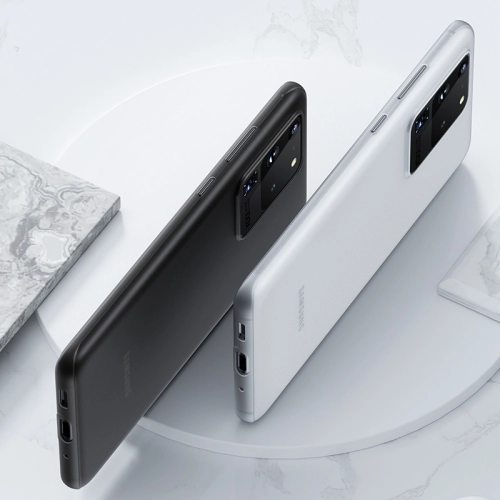 Samsung Galaxy S20 Ultra Kılıf Mat Şeffaf Esnek Kaliteli Ultra İnce PP Silikon - Siyah