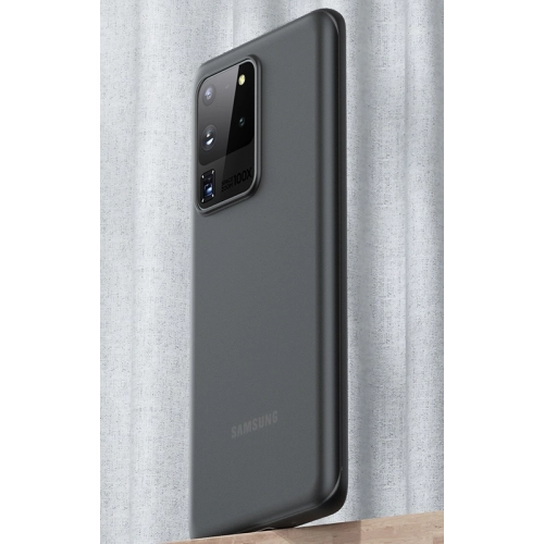Samsung Galaxy S20 Ultra Kılıf Mat Şeffaf Esnek Kaliteli Ultra İnce PP Silikon - Siyah