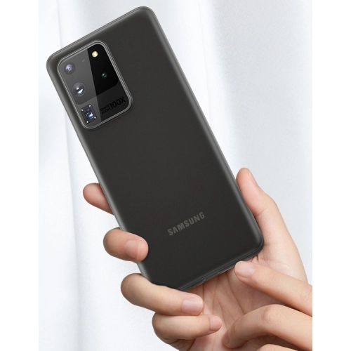 Samsung Galaxy S20 Ultra Kılıf Mat Şeffaf Esnek Kaliteli Ultra İnce PP Silikon - Siyah