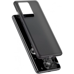 Samsung Galaxy S20 Ultra Kılıf Mat Şeffaf Esnek Kaliteli Ultra İnce PP Silikon  - Siyah