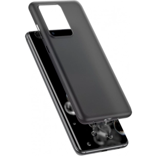 Samsung Galaxy S20 Ultra Kılıf Mat Şeffaf Esnek Kaliteli Ultra İnce PP Silikon  - Siyah