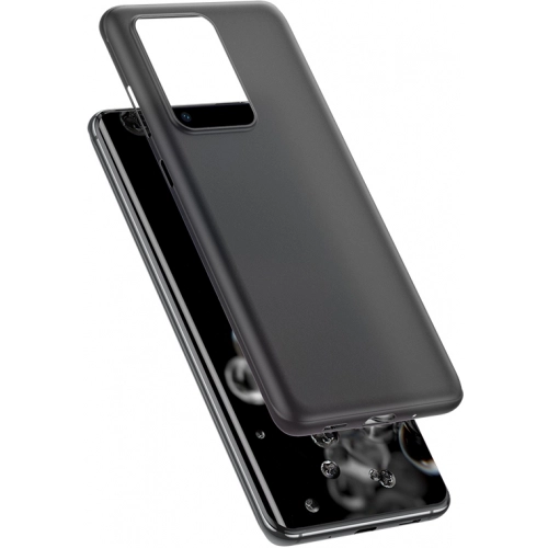 Samsung Galaxy S20 Ultra Kılıf Mat Şeffaf Esnek Kaliteli Ultra İnce PP Silikon  - Siyah