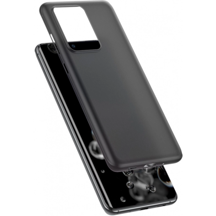 Samsung Galaxy S20 Ultra Kılıf Mat Şeffaf Esnek Kaliteli Ultra İnce PP Silikon  - Siyah