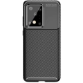 Samsung Galaxy S20 Ultra Kılıf Silikon Parmak İzi Bırakmayan Karbon Soft Negro Kapak - Siyah