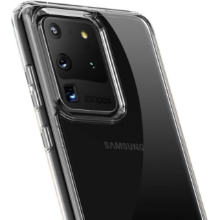 Samsung Galaxy S20 Ultra Kılıf Korumalı Kenarları Silikon Arkası Sert Coss Kapak  - Şeffaf