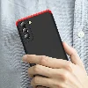Samsung Galaxy S21 FE Kılıf 3 Parçalı 360 Tam Korumalı Rubber AYS Kapak - Gri Siyah