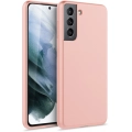Samsung Galaxy S21 FE Kılıf İnce Soft Mat Renkli Esnek Silikon Kapak - Rose Gold