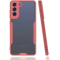 Samsung Galaxy S21 FE Kılıf Renkli Silikon Kamera Lens Korumalı Şeffaf Parfe Kapak - Pembe