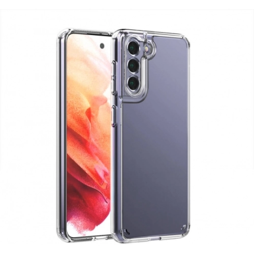 Samsung Galaxy S21 FE Kılıf Lux Korumalı Kenarları Silikon Arkası Sert Coss Kapak - Şeffaf