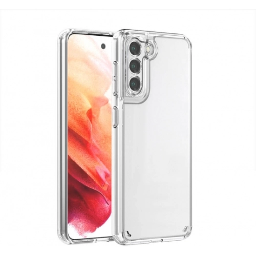 Samsung Galaxy S21 FE Kılıf Lux Korumalı Kenarları Silikon Arkası Sert Coss Kapak - Şeffaf