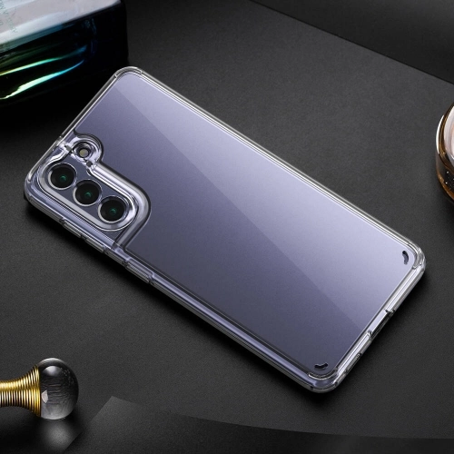 Samsung Galaxy S21 FE Kılıf Lux Korumalı Kenarları Silikon Arkası Sert Coss Kapak - Şeffaf