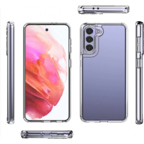 Samsung Galaxy S21 FE Kılıf Lux Korumalı Kenarları Silikon Arkası Sert Coss Kapak - Şeffaf