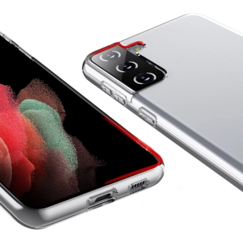 Samsung Galaxy S21 FE Kılıf Kamera Korumalı Esnek Silikon Kapak - Şeffaf