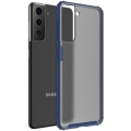 Samsung Galaxy S21 FE Kılıf Volks Serisi Kenarları Silikon Arkası Şeffaf Sert Kapak - Lacivert