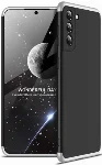 Samsung Galaxy S21 Kılıf 3 Parçalı 360 Tam Korumalı Rubber AYS Kapak - Gri Siyah