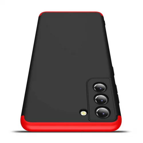 Samsung Galaxy S21 Kılıf 3 Parçalı 360 Tam Korumalı Rubber AYS Kapak - Kırmızı