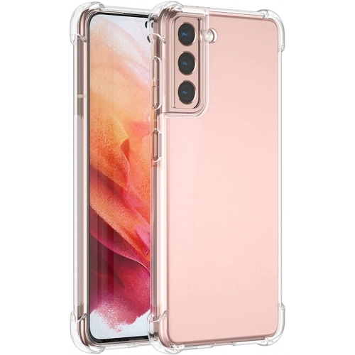 Samsung Galaxy S21 Kılıf Silikon Köşe Korumalı Airbag Darbe Emici Kapak - Şeffaf