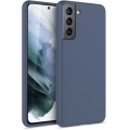 Samsung Galaxy S21 Kılıf İnce Soft Mat Renkli Esnek Silikon Kapak - Lacivert