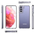 Samsung Galaxy S21 Kılıf Korumalı Kenarları Silikon Arkası Sert Coss Kapak  - Şeffaf