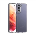 Samsung Galaxy S21 Kılıf Korumalı Kenarları Silikon Arkası Sert Coss Kapak  - Şeffaf