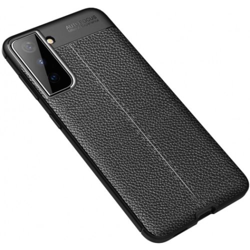 Samsung Galaxy S21 Kılıf Deri Görünümlü Lüks Parmak İzi Bırakmaz Niss Silikon Kapak - Siyah