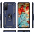 Samsung Galaxy S21 Kılıf Silikon Zırhlı Standlı Yüzüklü Mıknatıslı Tank Kapak - Lacivert