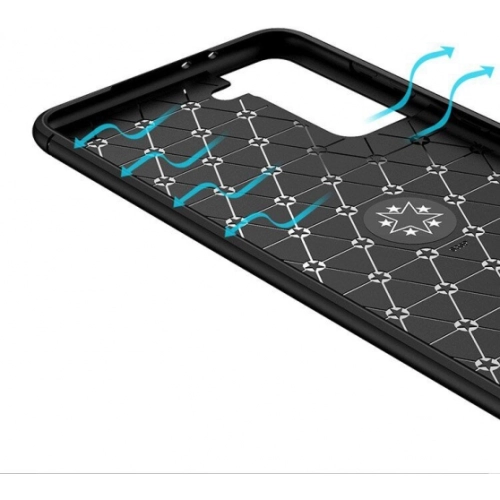 Samsung Galaxy S21 Plus Kılıf Renkli Silikon Yüzüklü Standlı Auto Focus Ravel Kapak - Kırmızı - Siyah