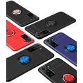 Samsung Galaxy S21 Plus Kılıf Renkli Silikon Yüzüklü Standlı Auto Focus Ravel Kapak - Siyah
