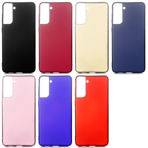 Samsung Galaxy S21 Plus Kılıf İnce Soft Mat Renkli Esnek Silikon Kapak - Rose Gold