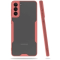 Samsung Galaxy S21 Plus Kılıf Renkli Silikon Kamera Lens Korumalı Şeffaf Parfe Kapak - Pembe