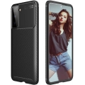 Samsung Galaxy S21 Plus Kılıf Silikon Parmak İzi Bırakmayan Karbon Soft Negro Kapak - Siyah