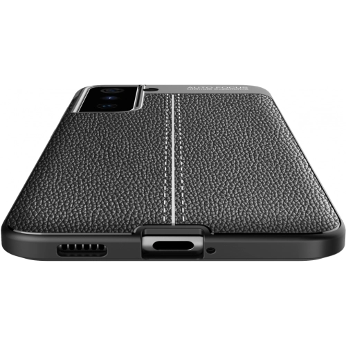 Samsung Galaxy S21 Plus Kılıf Deri Görünümlü Lüks Parmak İzi Bırakmaz Niss Silikon Kapak - Lacivert