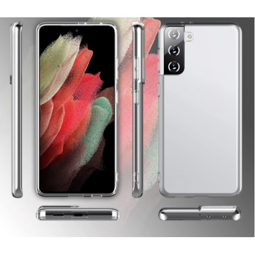 Samsung Galaxy S21 Plus Kılıf Kamera Korumalı Esnek Silikon Kapak - Şeffaf