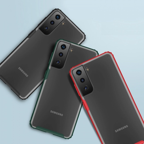 Samsung Galaxy S21 Plus Kılıf Volks Serisi Kenarları Silikon Arkası Şeffaf Sert Kapak - Siyah