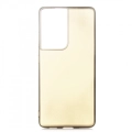 Samsung Galaxy S21 Ultra Kılıf İnce Soft Mat Renkli Esnek Silikon Kapak - Gold