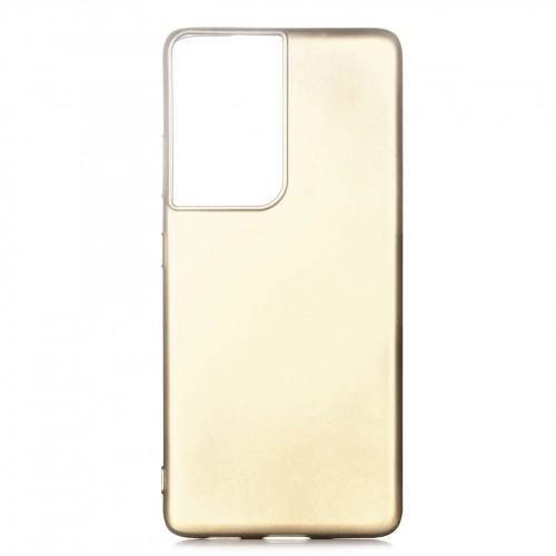 Samsung Galaxy S21 Ultra Kılıf İnce Soft Mat Renkli Esnek Silikon Kapak - Gold