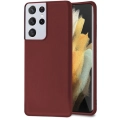 Samsung Galaxy S21 Ultra Kılıf İnce Soft Mat Renkli Esnek Silikon Kapak - Mürdüm