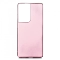 Samsung Galaxy S21 Ultra Kılıf İnce Soft Mat Renkli Esnek Silikon Kapak - Rose Gold