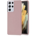 Samsung Galaxy S21 Ultra Kılıf İnce Soft Mat Renkli Esnek Silikon Kapak - Rose Gold