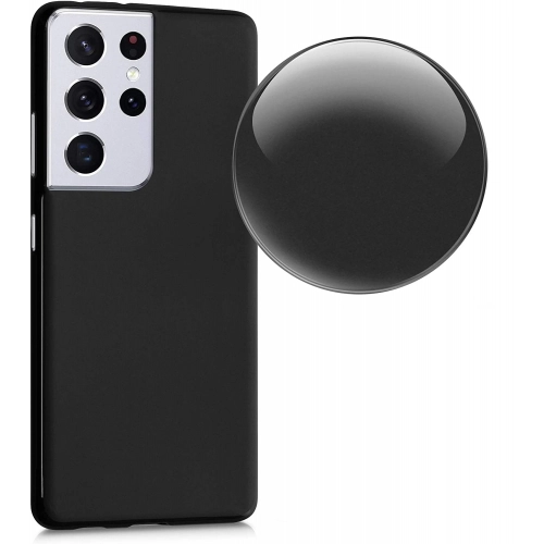Samsung Galaxy S21 Ultra Kılıf İnce Soft Mat Renkli Esnek Silikon Kapak - Siyah