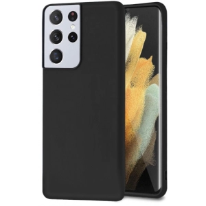 Samsung Galaxy S21 Ultra Kılıf İnce Soft Mat Renkli Esnek Silikon Kapak - Siyah